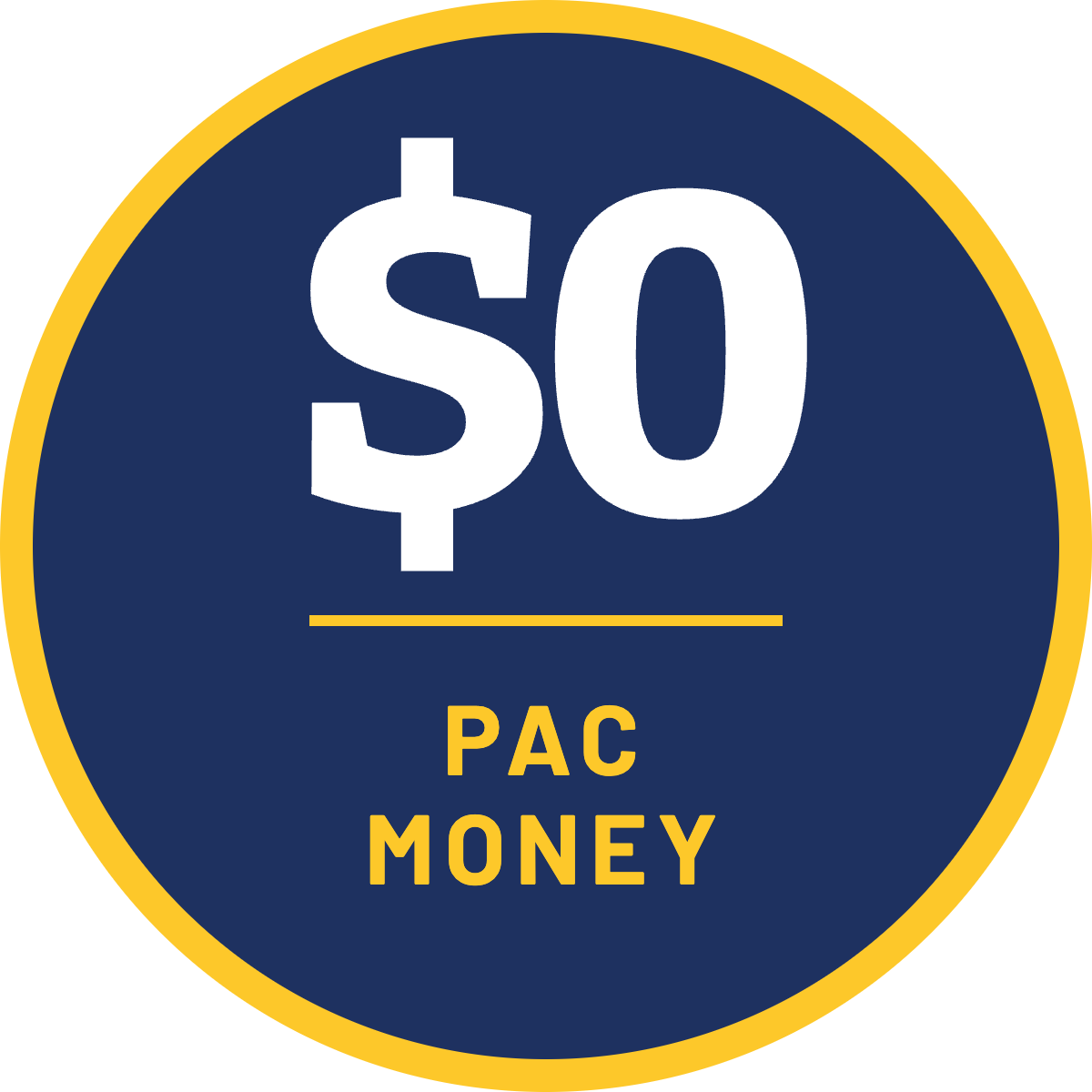 Zero dollars in PAC money. No PAC money, no party bosses, people funded.